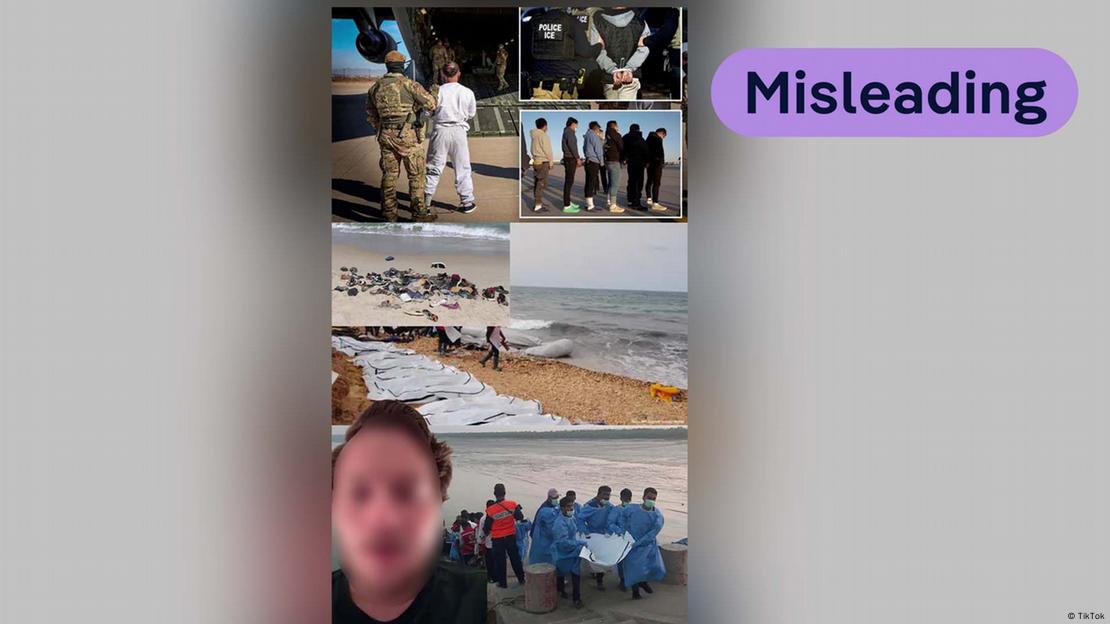A screenshot from a TikTok video with verdict misleading