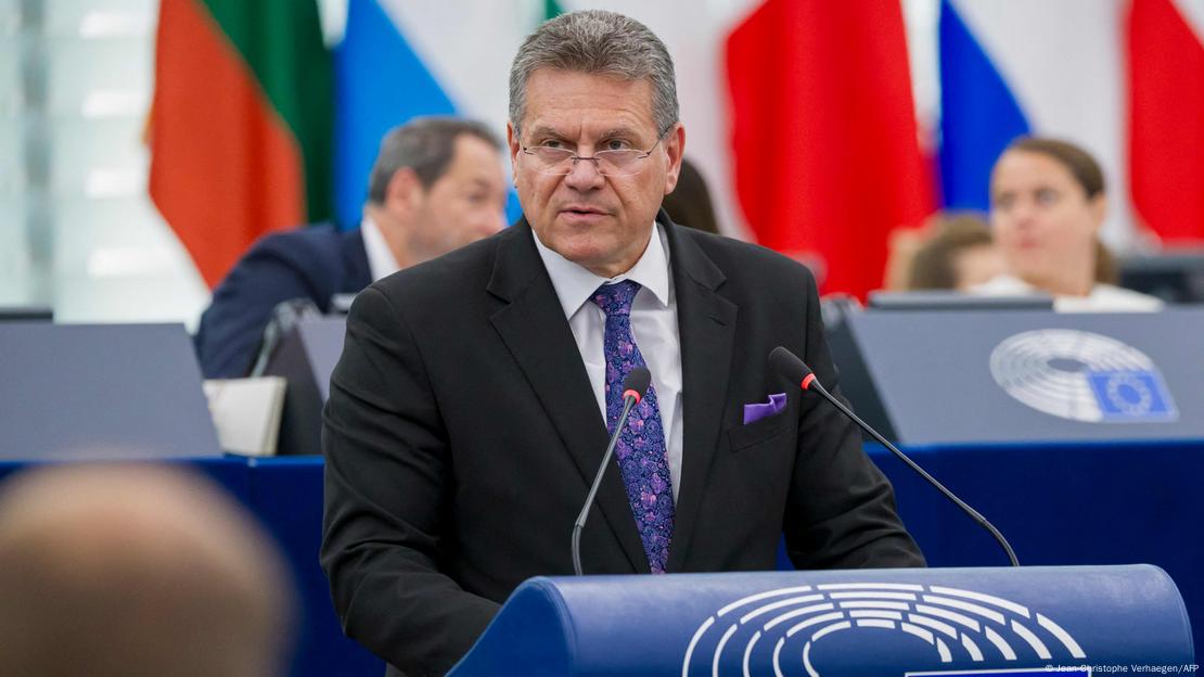 Franca, Straßburg 2025 | Komisioneri Maros Sefcovic gjatë debatit në PE Franca, Straßburg 2025 | Komisioneri Maros Sefcovic gjatë debatit në PE