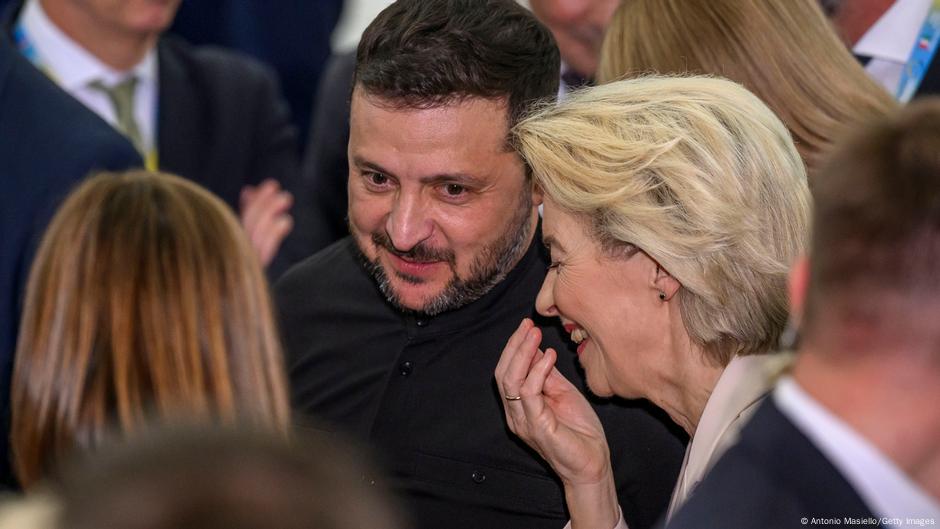 Predsednik Ukrajine Volodimir Zelenski i predsednica Evropske komisije Ursula fon der Lajen na konverenciji u Rimu