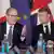 İngiltere Başbakanı Keir Starmer ile Fransa Cumhurbaşkanı Emmanuel Macron yan yana oturuyor
