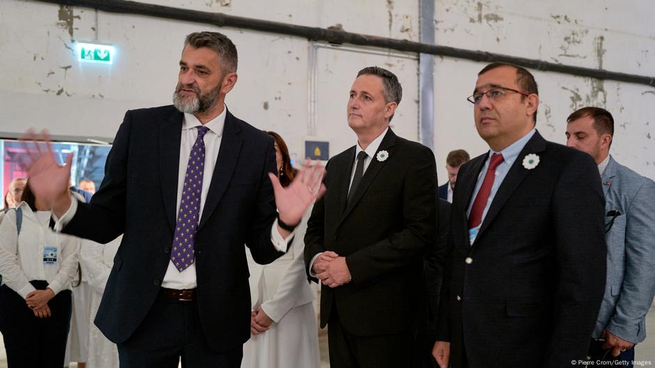 Denis Bećirović po dolasku u Potočare, 11.07.2025.