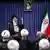 علی خامنهای، رهبر جمهوری اسلامی در حال سخنرانی