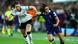 De gauche à droite sur la photo Jule Brand (Allemagne) en duel avec Sakina Karchaoui (France) en quart de finale de l'Euro féminin 2025 De gauche à droite sur la photo Jule Brand (Allemagne) en duel avec Sakina Karchaoui (France) en quart de finale de l'Euro féminin 2025