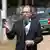 El ministro alemán del Interior, Alexander Dobrindt, habla a los medios en una visita a la frontera polaco-bielorrusa.