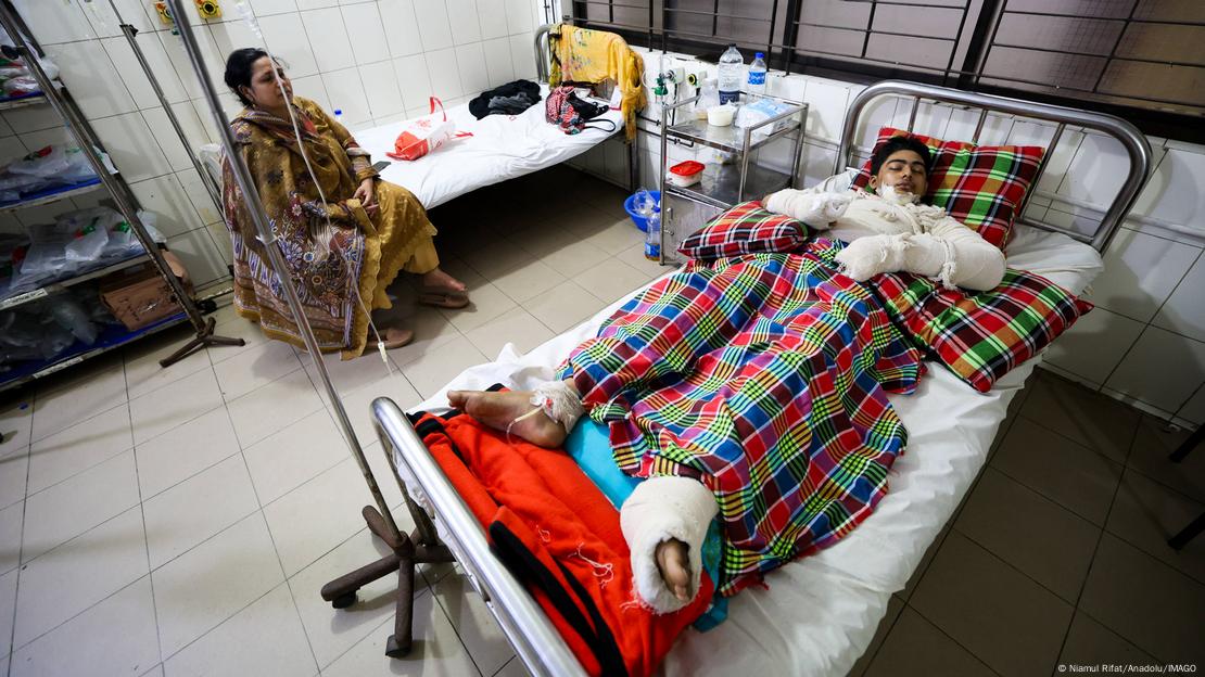 A burn victim is treated at a Dhaka hospital A burn victim is treated at a Dhaka hospital