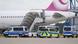 Police cars at Leipzig airport at the time of a deportation flight in 2025 Police cars at Leipzig airport at the time of a deportation flight in 2025