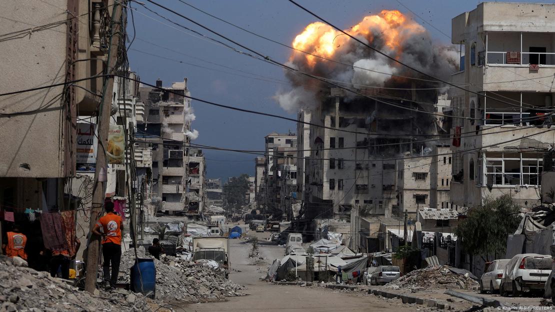 Explosão em um prédio em Gaza Explosão em um prédio em Gaza