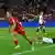 Aitana Bonmati celebrates her winning goal for Spain