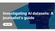 Investigating AI datasets