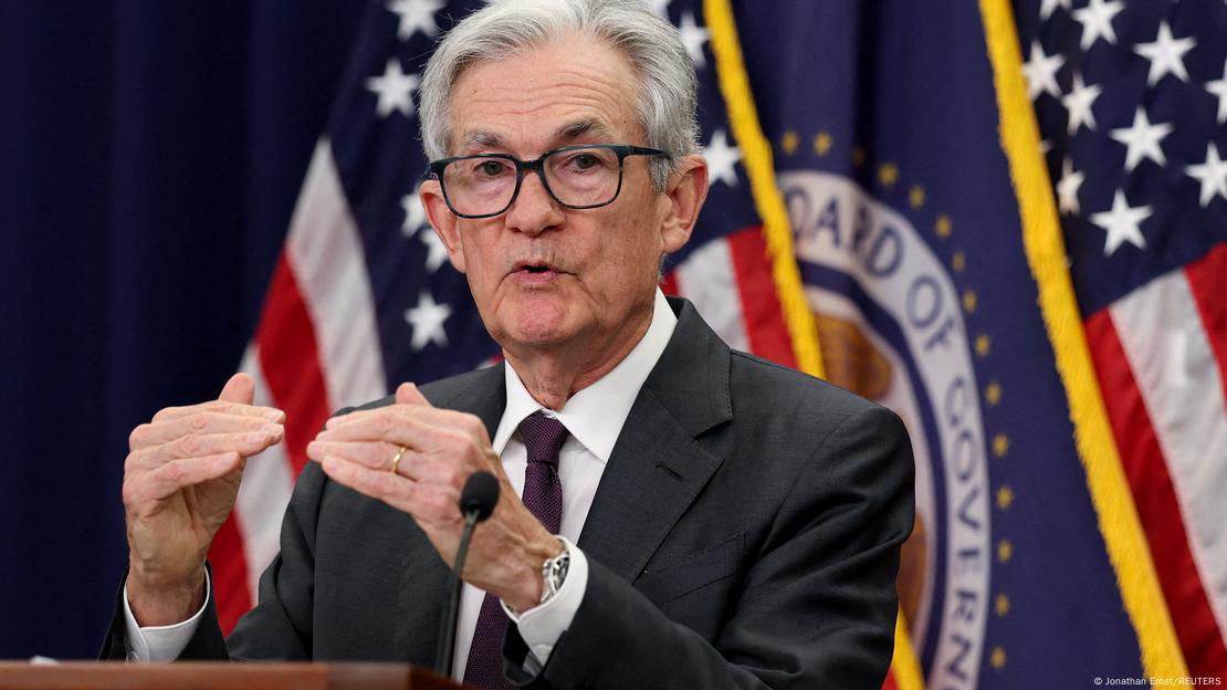 Jerome Powell, drejtuesi i Bankës Qendrore të SHBA-së (Fed) duke folur ne nje konference shtypi Jerome Powell, drejtuesi i Bankës Qendrore të SHBA-së (Fed) duke folur ne nje konference shtypi