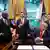 Rwandan Foreign Minister Olivier Nduhungirehe speaks to Vice President JD Vance, President Donald Trump and Secretary of State Marco Rubio