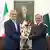 Iranian President Masoud Pezeshkian meets with Pakistani Prime Minister Shehbaz Sharif in Islamabad, Pakistan, August 3, 2025.