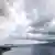 The Strait of Messina seen under a grey sky
