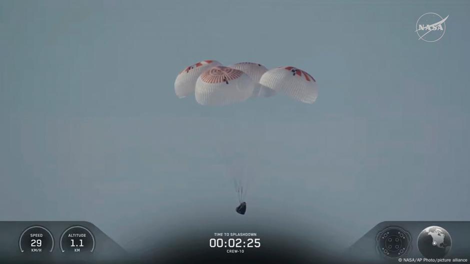 Tras cinco meses, la misión Crew-10 retorna a la Tierra