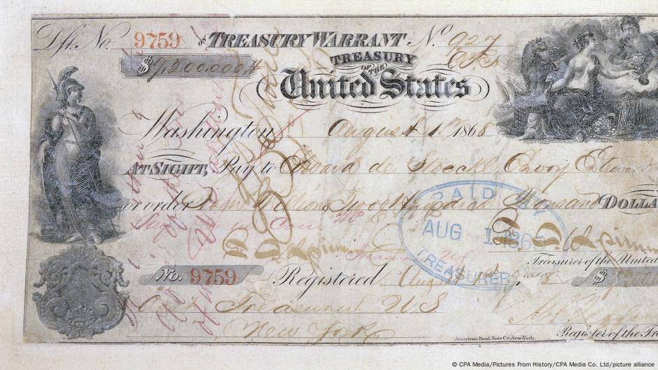 Ovo je ček od 7,2 miliona dolara kojim je kupljana Aljaska 30.03.1867.