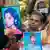 Tamil women hold up pictures of their loved ones at a protest in Jaffna, Sri Lanka