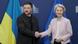Volodimir Zelenski cumprimenta Ursula von der Leyen