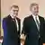 Two men, German Foreign Minister Johann Wadephul (l) and Japanese counterpart Takeshi Iwaya (r), smile in Tokyo