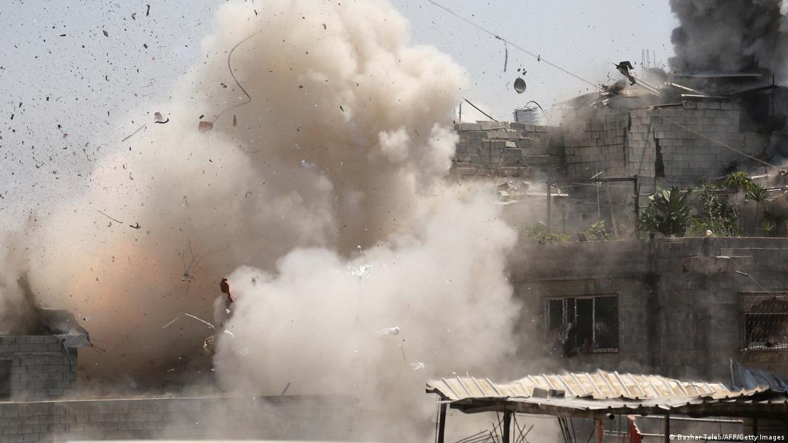 Explosão em prédio de Jabalia, na Faixa de Gaza