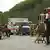 Rescue teams on the scene of the I-90 highway in New York state
