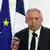 French Prime Minister Francois Bayrou gestures with his hand during a press conference in Paris on August 25, 2025.