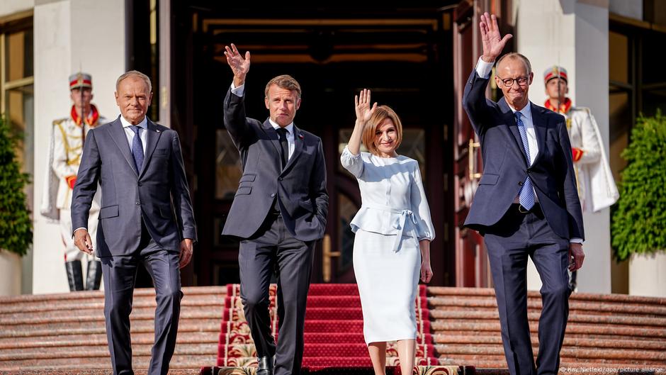 Europejskie wsparcie dla Mołdawii. Merz, Macron i Tusk z wizytą
