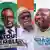 Montage des portraits de Tidjane Thiam, Alassane Ouattara et Laurent Gbagbo (illustration)