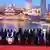 SCO leaders pose for a group photograph at the summit venue in Tianjin on Sunday