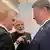 Indian PM Narendra Modi (center), Russian President Vladimir Putin (left) and Chinese President Xi Jinping smiling at each other at the SCO summit in Tianjin