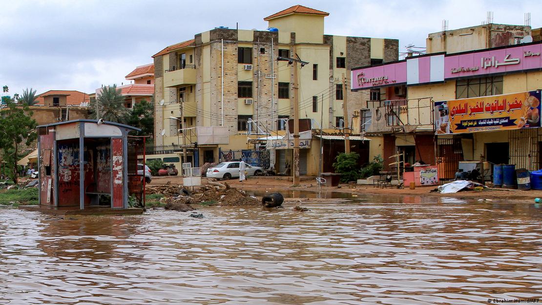 Área alagada em Cartum, no Sudão