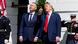 Karol Nawrocki and U.S. President Donald Trump look up in the air at the White House Karol Nawrocki and U.S. President Donald Trump look up in the air at the White House