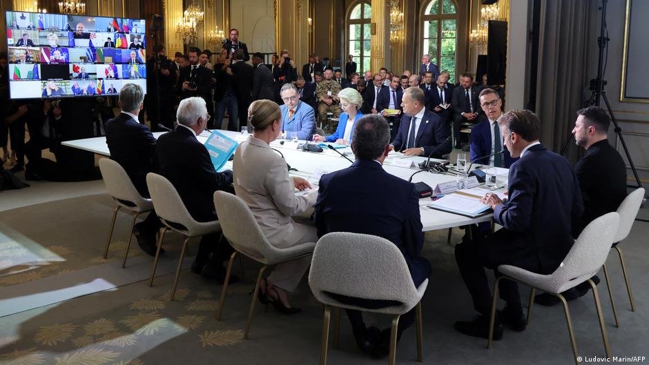 Koalicija voljnih za podršku Ukrajini na hibridnom stastanku u Jelisejskoj palati, septembra 2025.