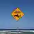 Australien Sydney 2025 | Ein Schild mit dem Abbild eines Hais und der Warnung: "Hai gesichtet" (06.09.2025)