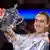 Aryna Sabalenka poses with her US Open Women's Final trophy after defeating Amanda Anisimova on September 6, 2025