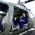 United States Homeland Security Secretary Kristi Noem and Prime Minister Bart De Wever in a helicopter during a working visit to the 'Port of Antwerp-Bruges' harbor