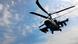 Gemeinsames Militärmanöver Zapad 2025 von Russland und Belarus: Ein Kampfhubschrauber in der Luft Gemeinsames Militärmanöver Zapad 2025 von Russland und Belarus: Ein Kampfhubschrauber in der Luft