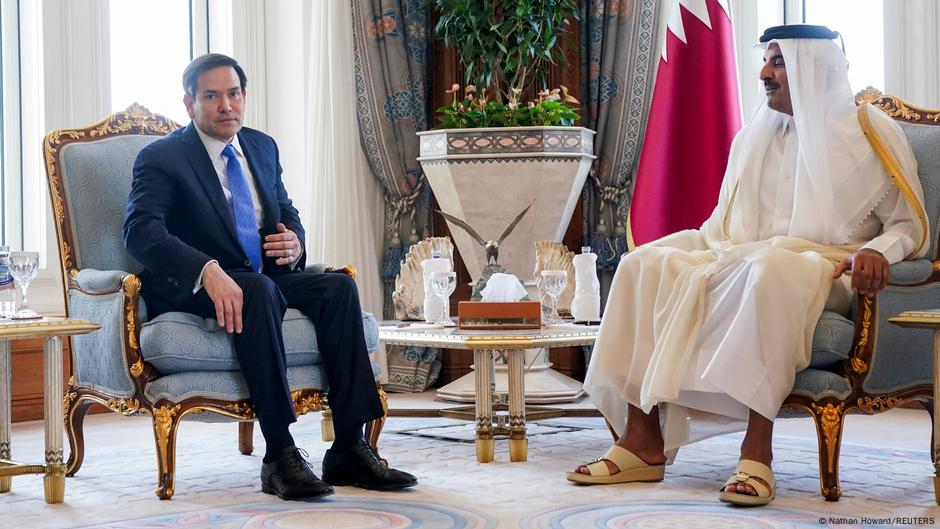 Marko Rubio i katarski emir Šeik Tamim bin Hamad Al Tani u Dohi, 16.09.2025.