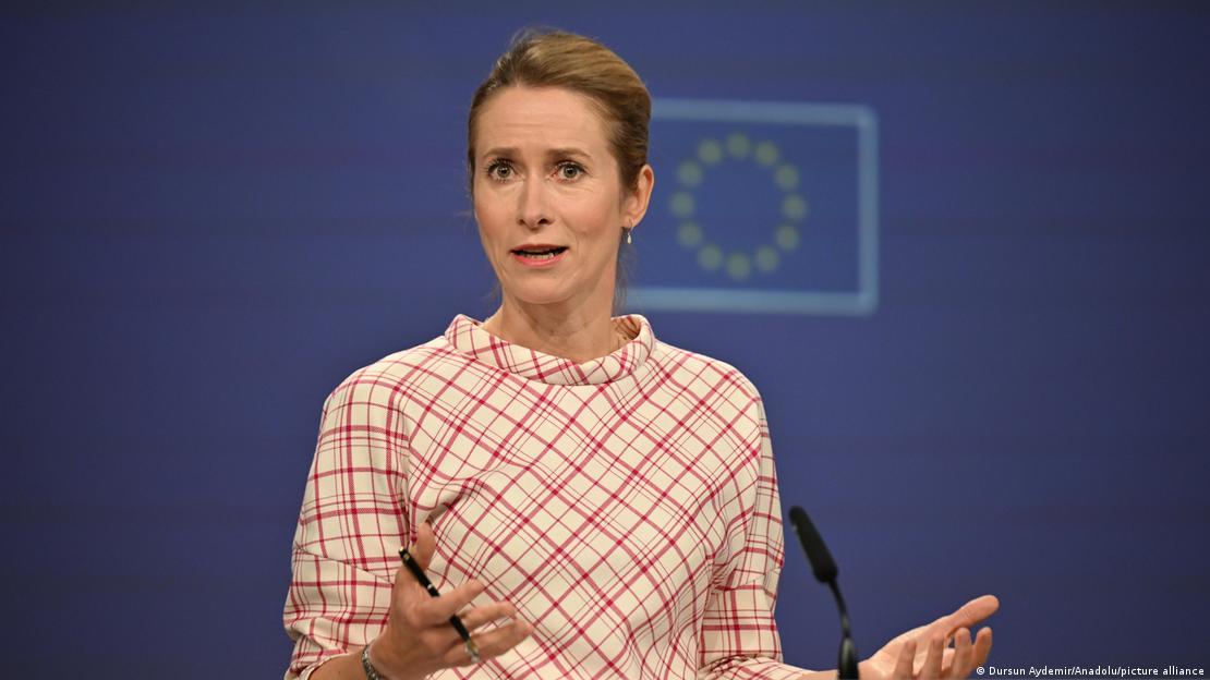Visoka predstavnica EU za vanjsku i sigurnosnu politiku Kaja Kallas za govornicom