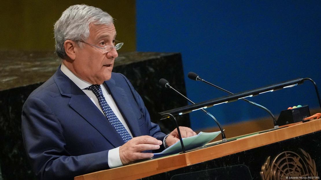 Ministri i Jashtëm italian, Antonio Tajani, duke folur.