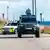 Police cars are seen close to Copenhagen Airport