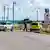 Police cars are seen close to Copenhagen Airport on September 23, 2025. Large drones that flew over Copenhagen airport for hours