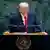ABD Başkanı Donald Trump Birlemiş Milletler Genel Kurulu'na hitap ederken. 