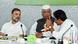 The Congress leaders, including Rahul Gandhi, consult during a party meeting in Patna The Congress leaders, including Rahul Gandhi, consult during a party meeting in Patna