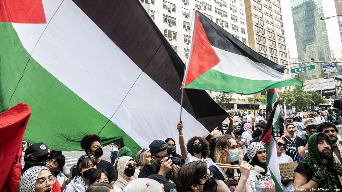 Protestos pró-palestinianos durante a Assembleia Geral da ONU em Nova Iorque Protestos pró-palestinianos durante a Assembleia Geral da ONU em Nova Iorque