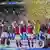 Jubel der Spielerinnen des FC Arsenal bei der Siegerehrung nach dem Gewinn der Champions League gegen den FC Barcelona