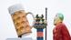 The fruit column, the symbol of the Cannstatter Wasen festival, is framed by an oversized beer mug The fruit column, the symbol of the Cannstatter Wasen festival, is framed by an oversized beer mug