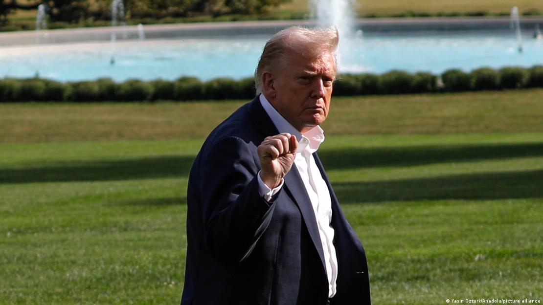United States President Donald Trump on the South Lawn of the White House in Washington DC on September 26, 2025