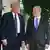 US President Donald Trump (left) standing alongside Israeli Prime Minister Benjamin Netanyahu at the White House