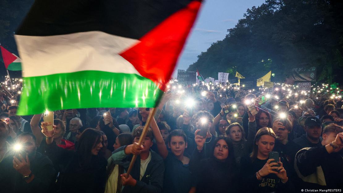 Manifestación en Berlín por la paz en Gaza.