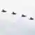 Lockheed Martin F-35B fighter jets belonging to the US Marine Corps fly over Roosevelt Roads Naval Station